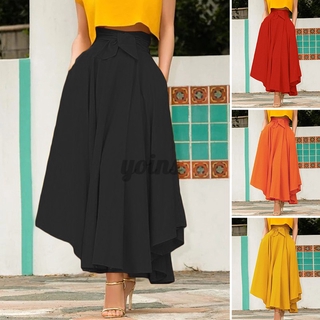 ZANZEA Chân Váy Dài Màu Trơn Thời Trang Nữ Tính