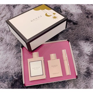 Set nước hoa Gucci Bloom EDP ( Nước hoa 100ml - Lotion 100ml - Nước hoa lăn 7,4ml )