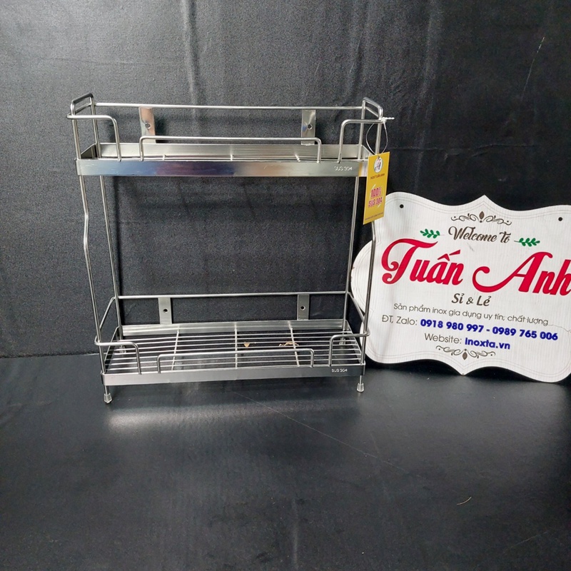 Kệ gia vị inox 304 - Kệ inox 304 để gia vị 2 tầng các size GV01