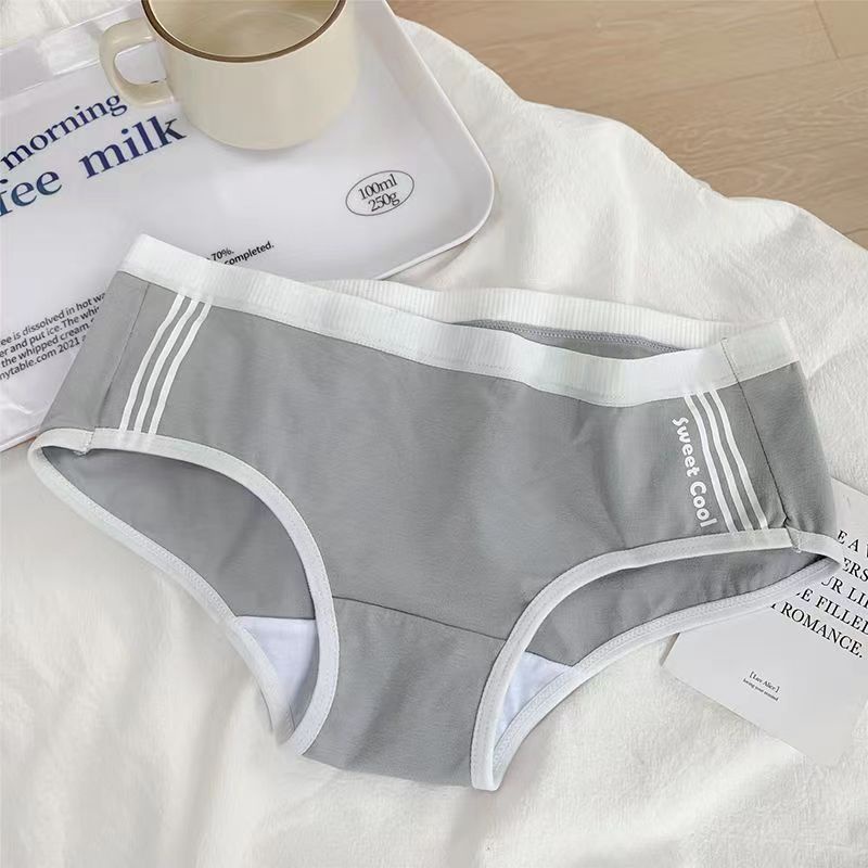 Quần Lót Cotton Nguyên Chất Đáy Giữa Eo Phong Cách Thể Thao Đơn Giản Cho Nữ