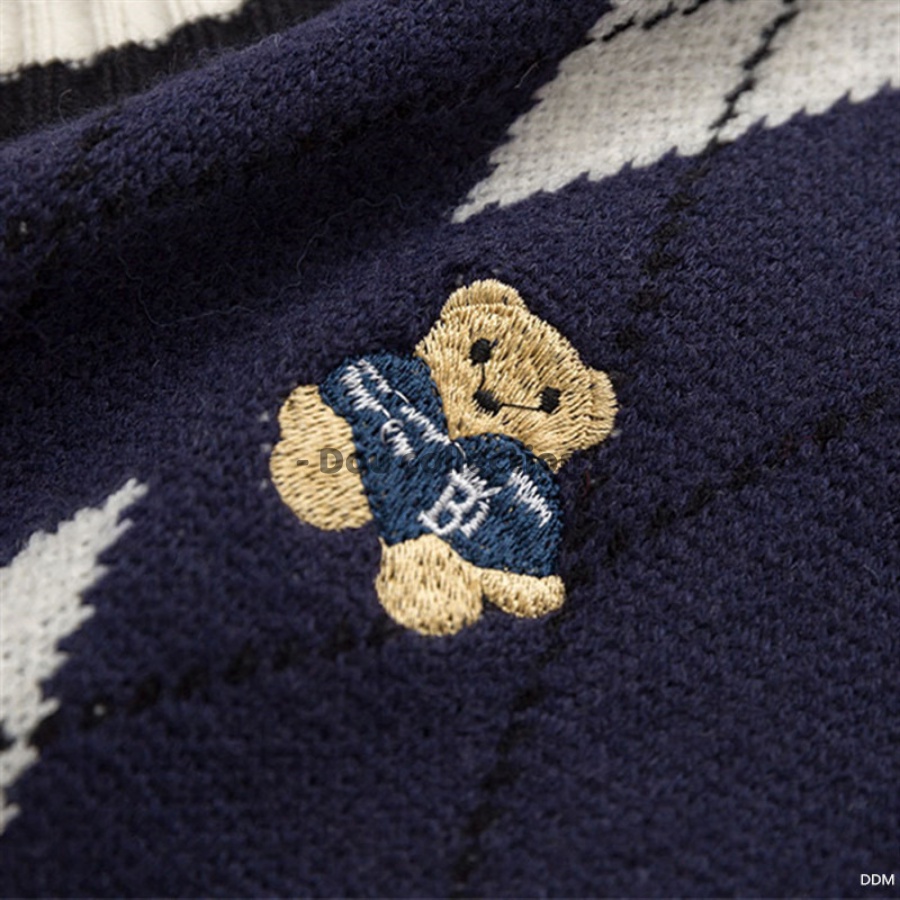 Áo Gile Cổ Chữ V Họa Tiết Hình Thoi Áo Len Không Tay Dáng Xuông Cá Tính Thời Trang Thu Đông - Mã TA019