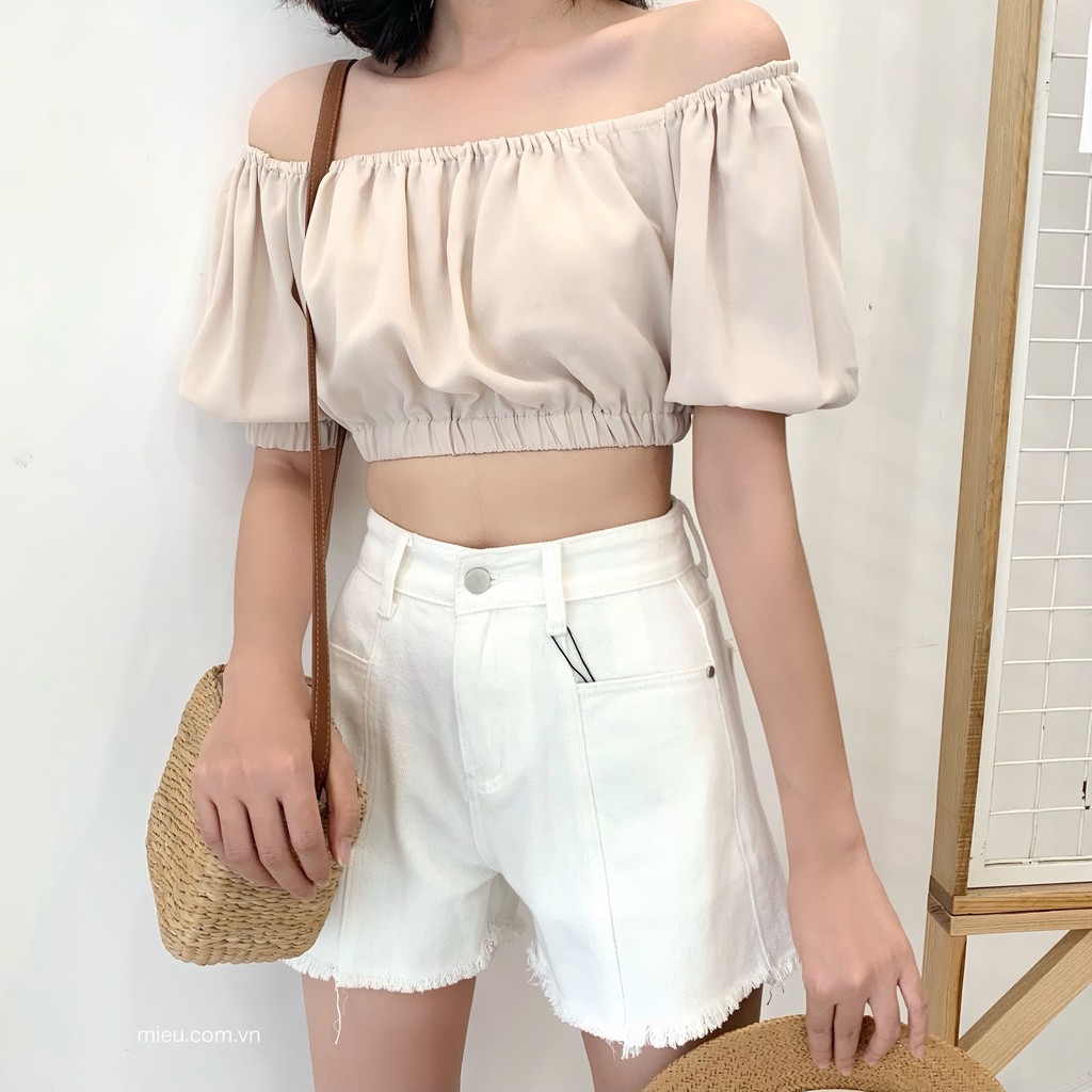 [ Miều ] Áo kiểu bẹt vai Hayla top