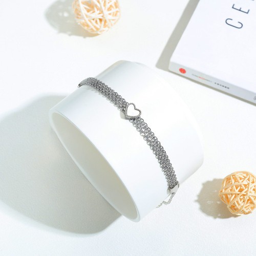 Lắc Tay Nữ Trái Tim Titan Ko Đen TT 2536