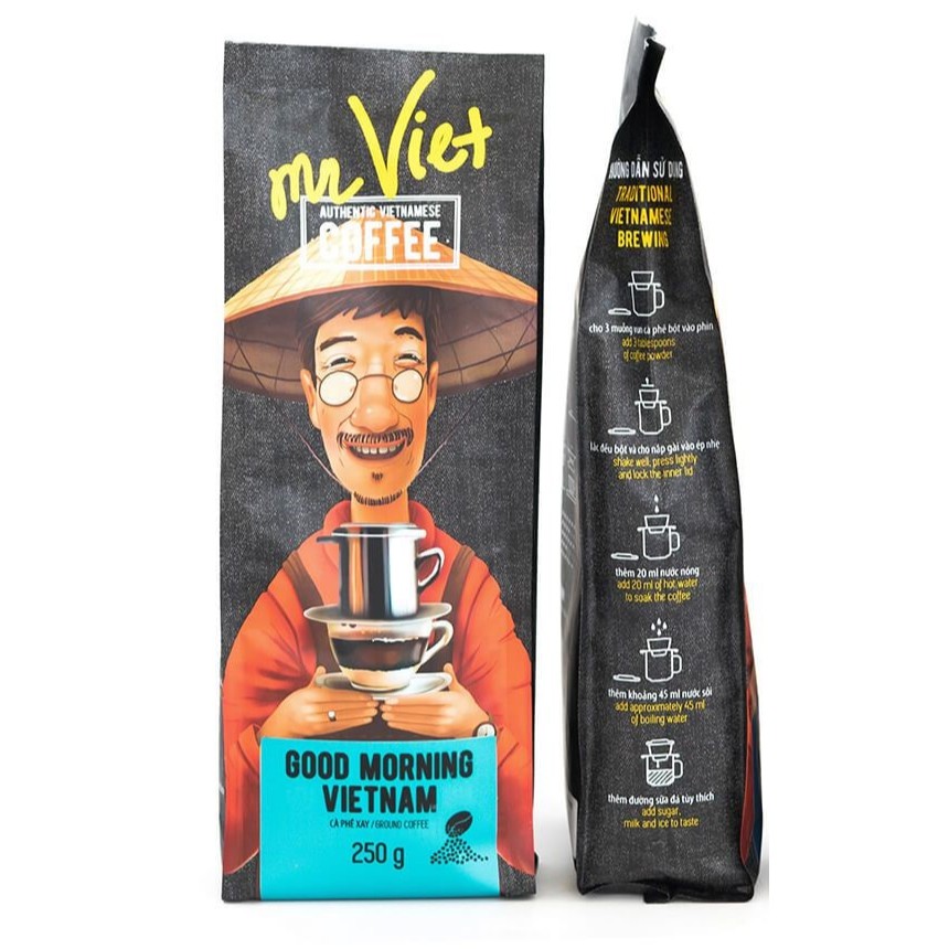 Cà phê rang xay Good Morning VietNam Mr Viet 250g