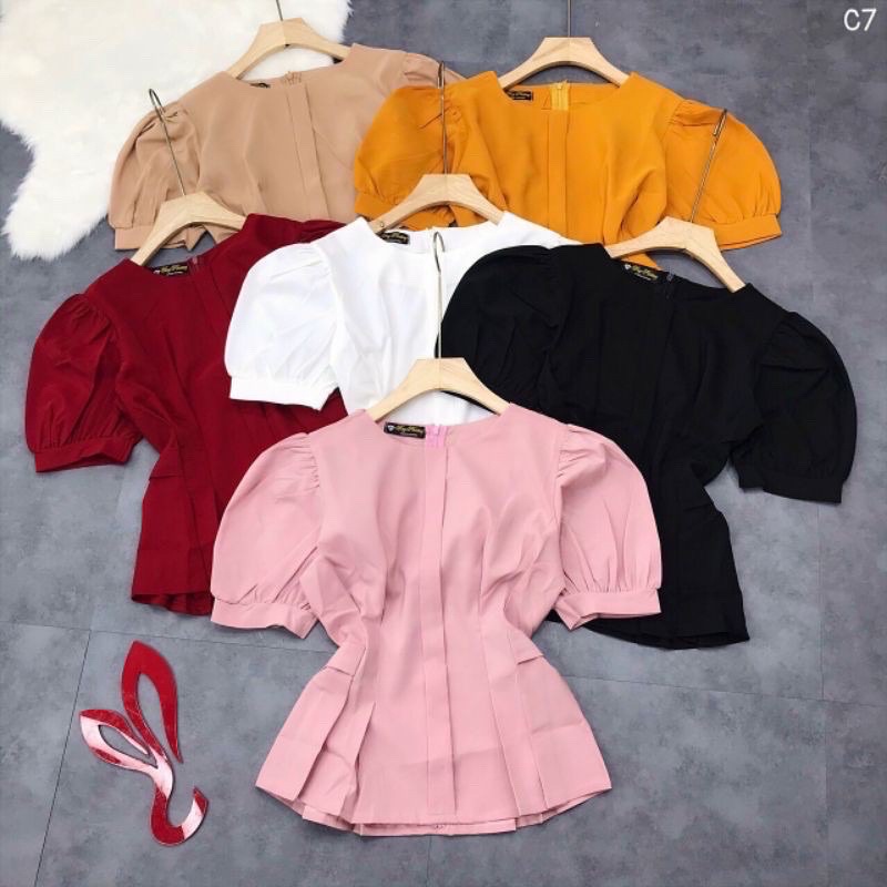 [Mã 151FASHIONSALE1 giảm 10K đơn 50K] Áo peplum tay phồng A208