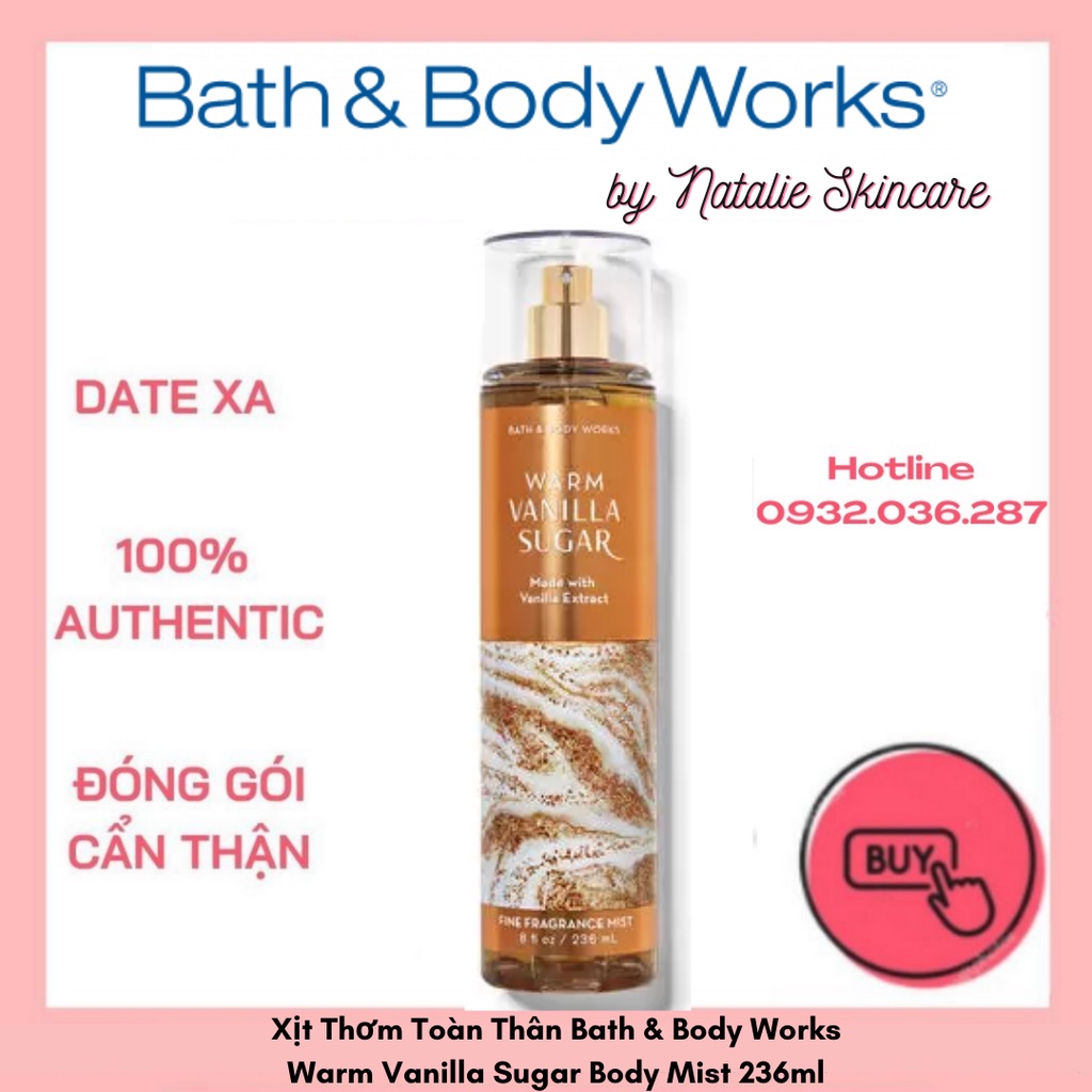 Xịt Thơm Toàn Thân Bath And Body Works Warm Vanilla Sugar Body Mist 236ml