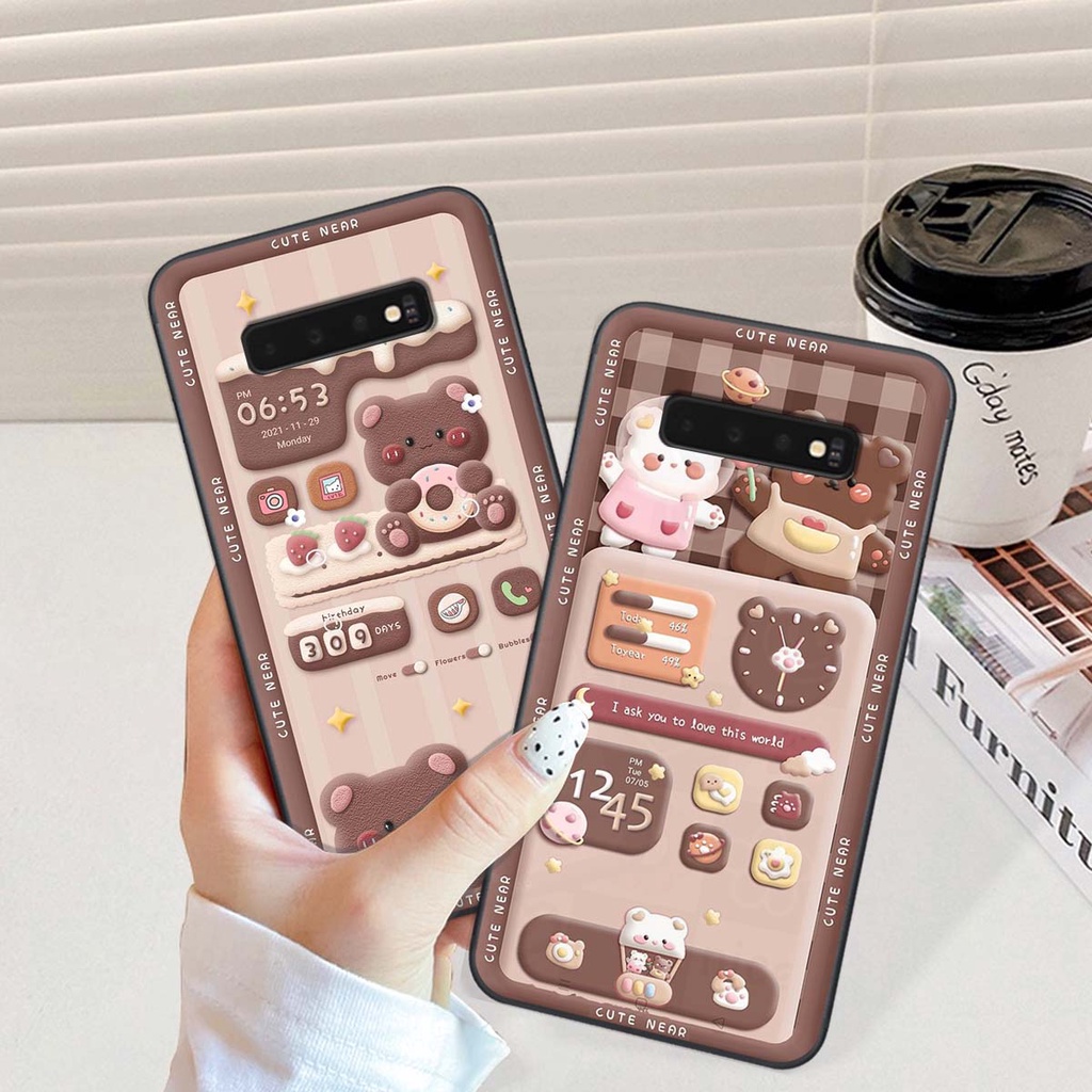 Ốp lưng Samsung S10 / S10 5G / S10 Plus / S10+ in hình gấu cute,bò sữa 3D cute dễ thương bảo vệ điện thoại.