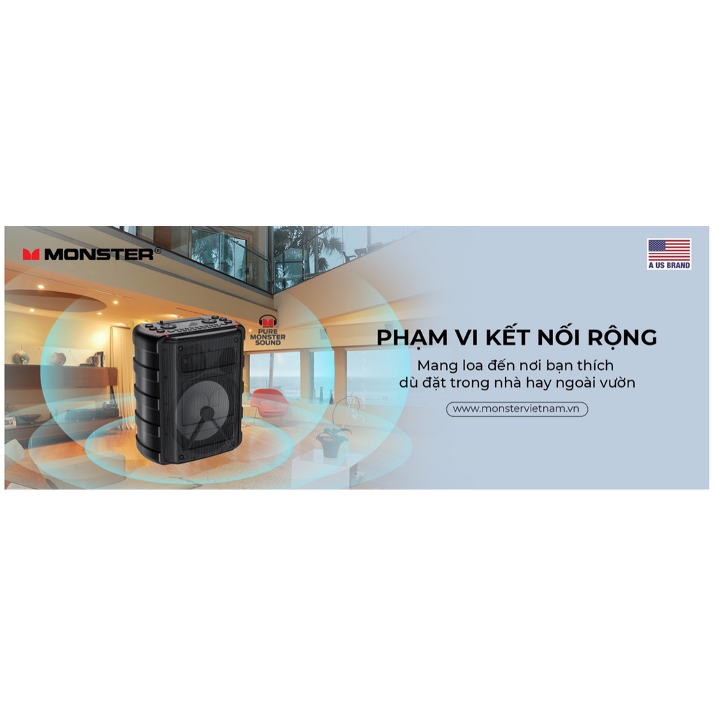 Loa Bluetooth Monster Party Box - Monster PartyBox - Tặng kèm micro