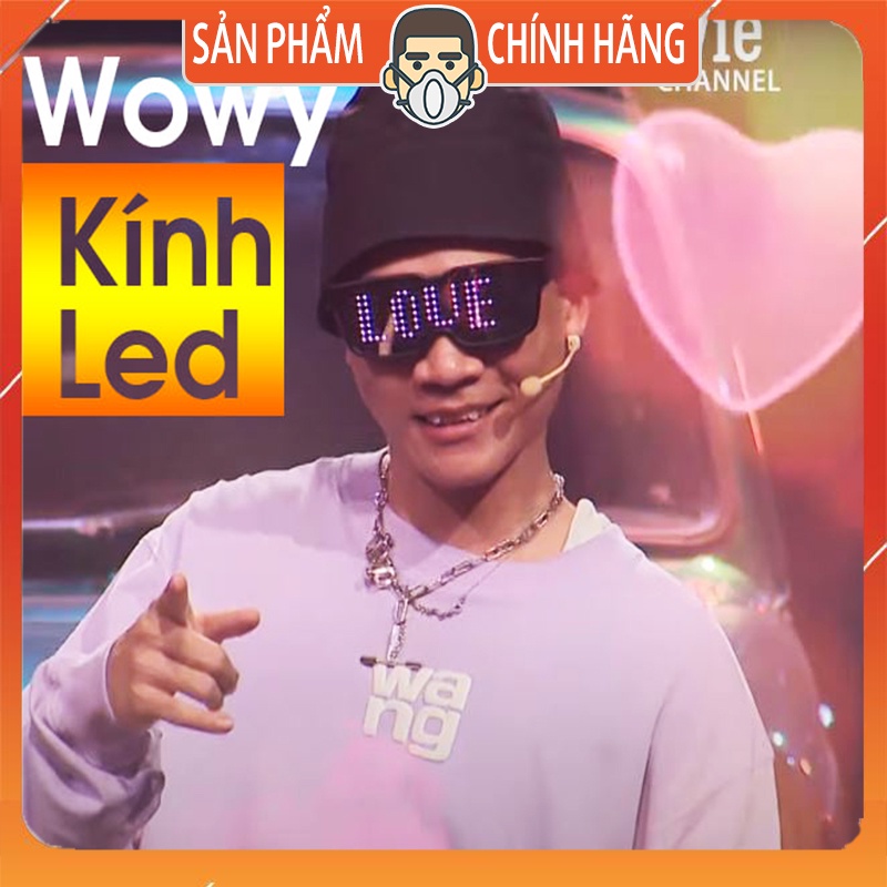 Mắt kính đèn led WOWY tự điều chỉnh  Kết nối Bluetooth viết chữ, cảm biến nhạc chuyên quẩy bar DJ
