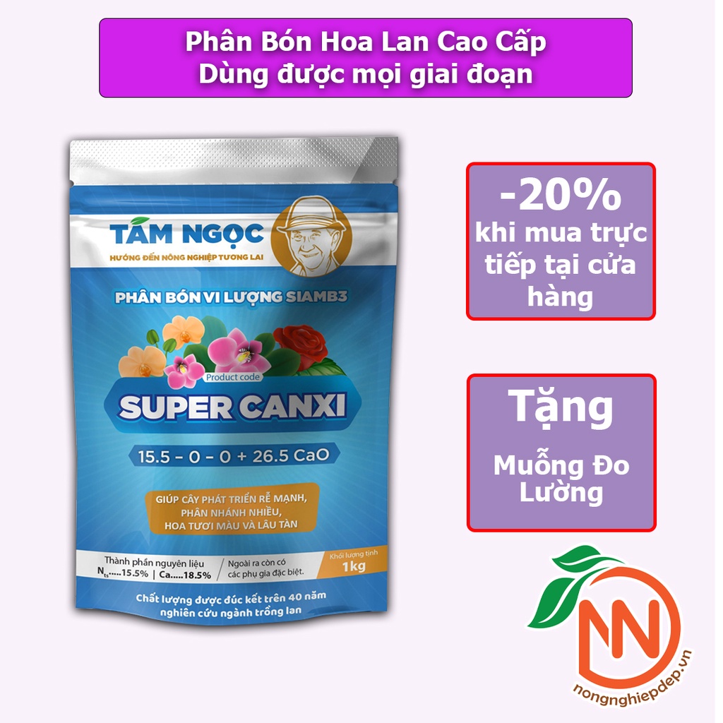 Super Canxi Tám Ngọc 1 Ký - Phát Triển Rễ - Mập Rễ - Đẻ Nhánh -Hạ Phèn - Diệt Rong Rêu
