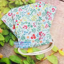 Khẩu Trang 3D Vải Thô Cotton 2 lớp hoa nhí nhiều màu dễ thương