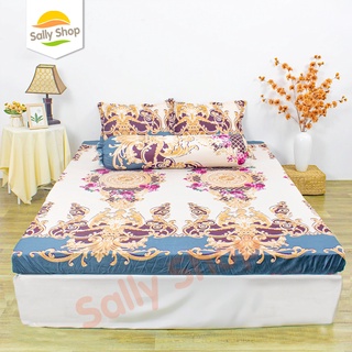 Bộ Ga Gối Cotton Poly Mẫu HOÀNG GIA TRẮNG