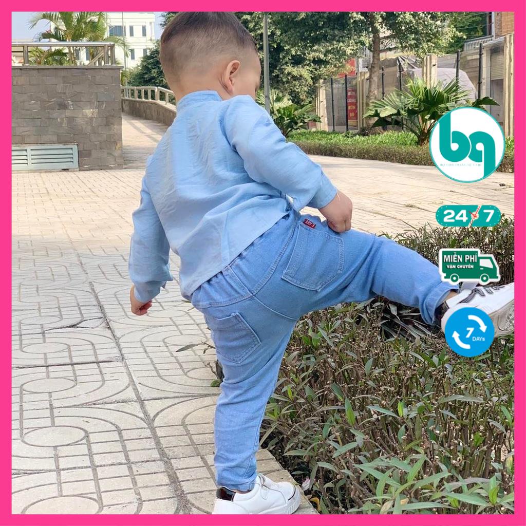 Áo sơ mi đũi cực yêu cho bé trai - phong cách cá tính