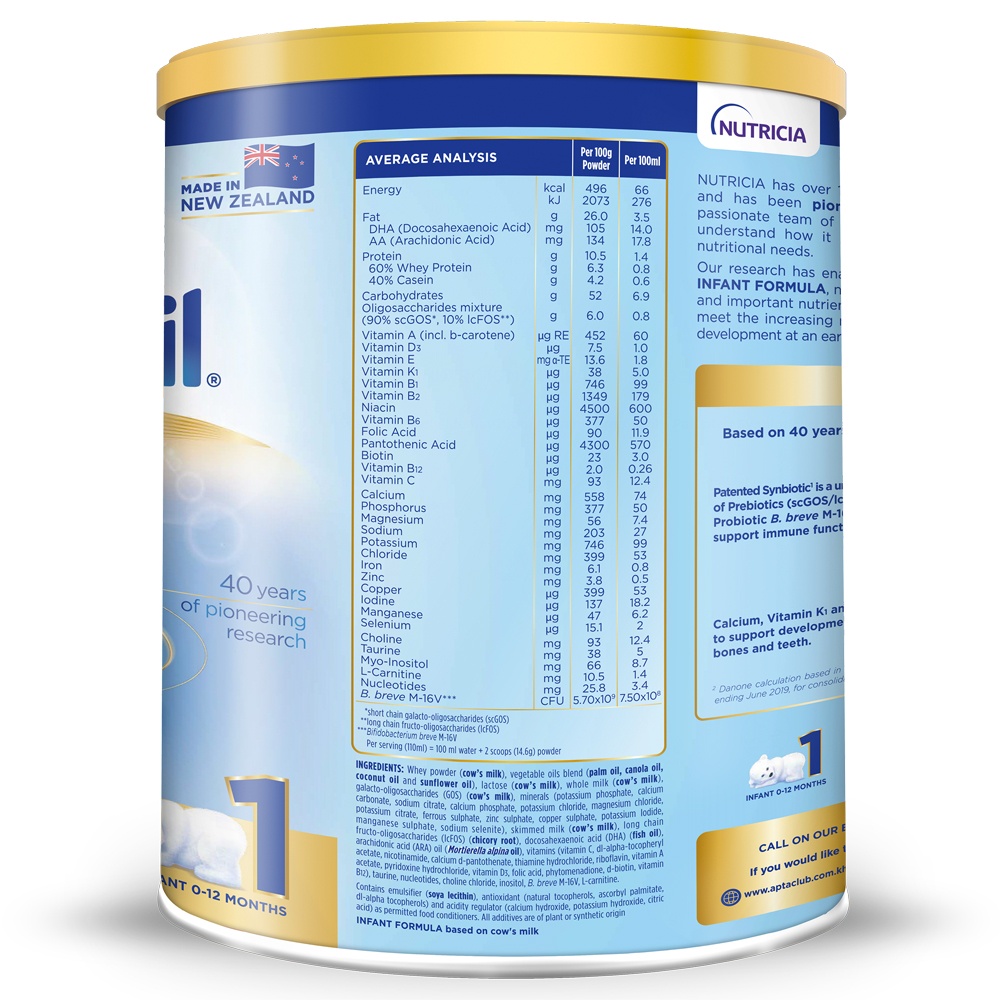 Sản phẩm dinh dưỡng Aptamil 1 Infant Formula cho bé từ 0-12 tháng 900g
