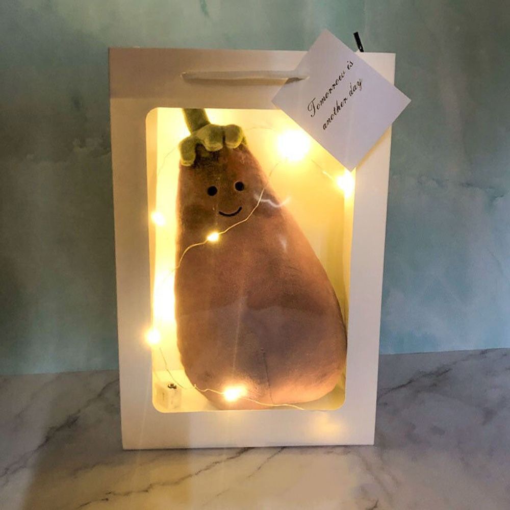 Đồ chơi nhồi bông hình quả cà tím/ khoai tây/ dưa leo 25cm dùng trang trí phòng