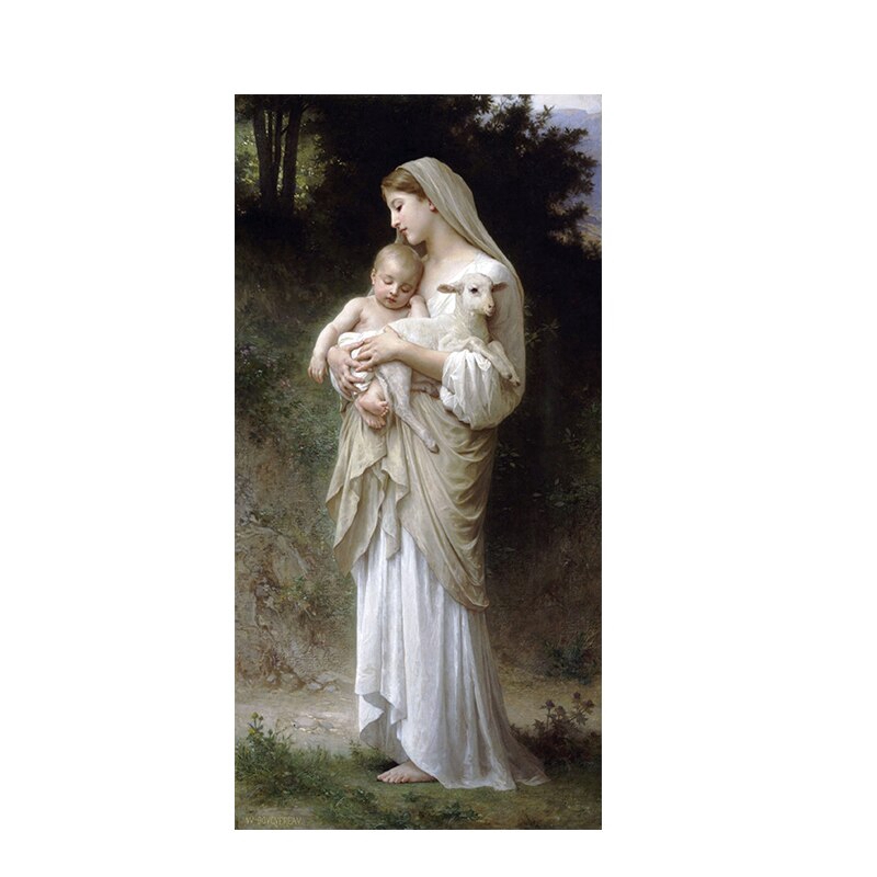 Tranh vải canvas hình chúa giê su và đức mẹ Mary nghệ thuật treo tường trang trí cho phòng khách