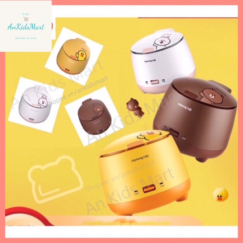 Nồi cơm điện mini Joyoung Line Friends 1.5L Vịt Sally, Thỏ Cony, Gấu Brown siêu dễ thương