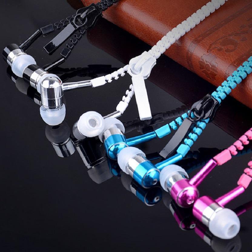 Tai nghe nhét tai kiểu dáng dây khóa kéo độc lạ chống rối jack 3 khấc âm thanh cực chất chống ồn chống nhiễu