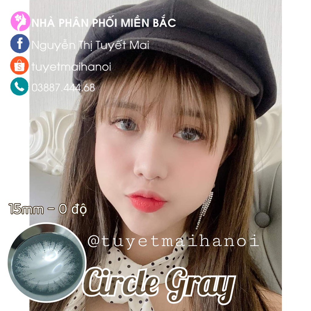 [ Ảnh Thật ] Lens Màu Xám Sáng Nổi Bật Siêu Êm Siêu Mềm Circle Gray 15mm - Kính Áp Tròng Hàn Quốc  Vassen Sexy Me