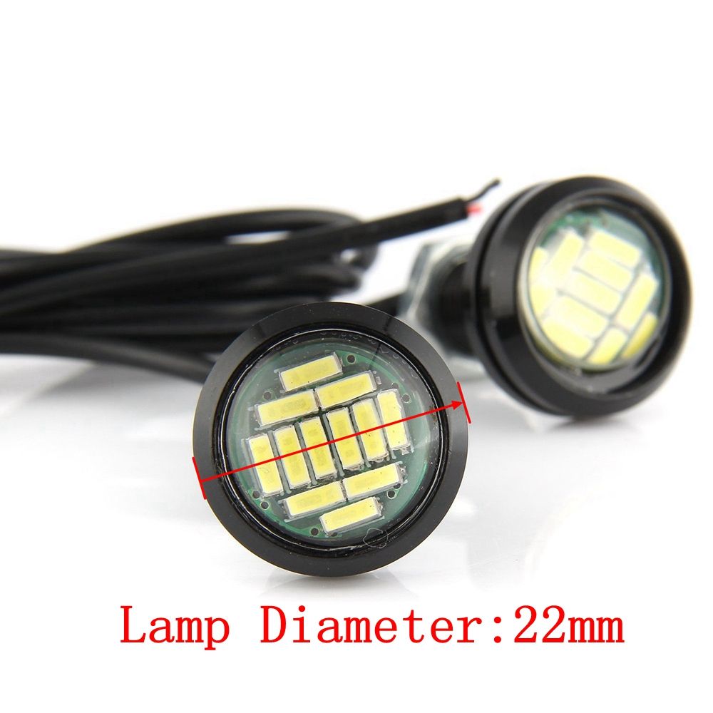 ❀SIMPLE❀ 1 Pair/12V 15W Auto LED Light DRL Car Lamp Eagle Eye White Motor Daytime Running Backup Spotlighting
