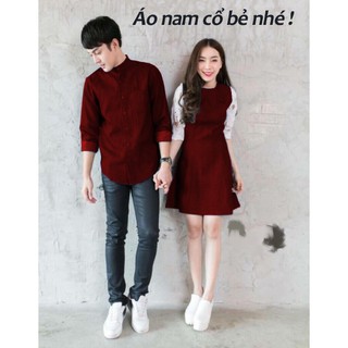 Set Áo Váy Cặp Đôi Sơ Mi đáng yêu
