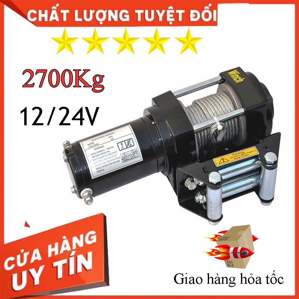 [HÀNG CHÍNH HÃNG] Tời điện ắc quy KENBO 6000LBS 2700kg - Tời điện 12V/24V