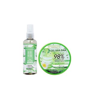 Combo Gel nha đam 300ml và Toner nha đam 100ml Milaganics