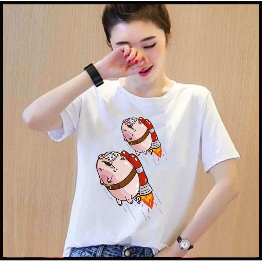 Áo Thun Unisex Vải Cotton Ngắn Tay Hình HEO PUBG Siêu Cute