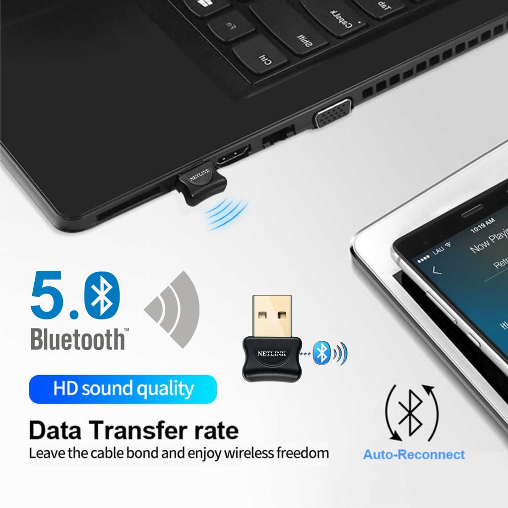 USB Bluetooth 5.0 Orico/Netlink  BTA-508/B21U3 - Dành cho PC, Laptop - Bảo hành 12 tháng