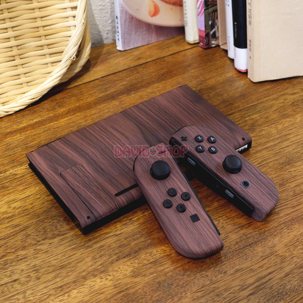 Vỏ Joy-Con &amp; nắp lưng vân gỗ dùng thay thế cho Nintendo Switch