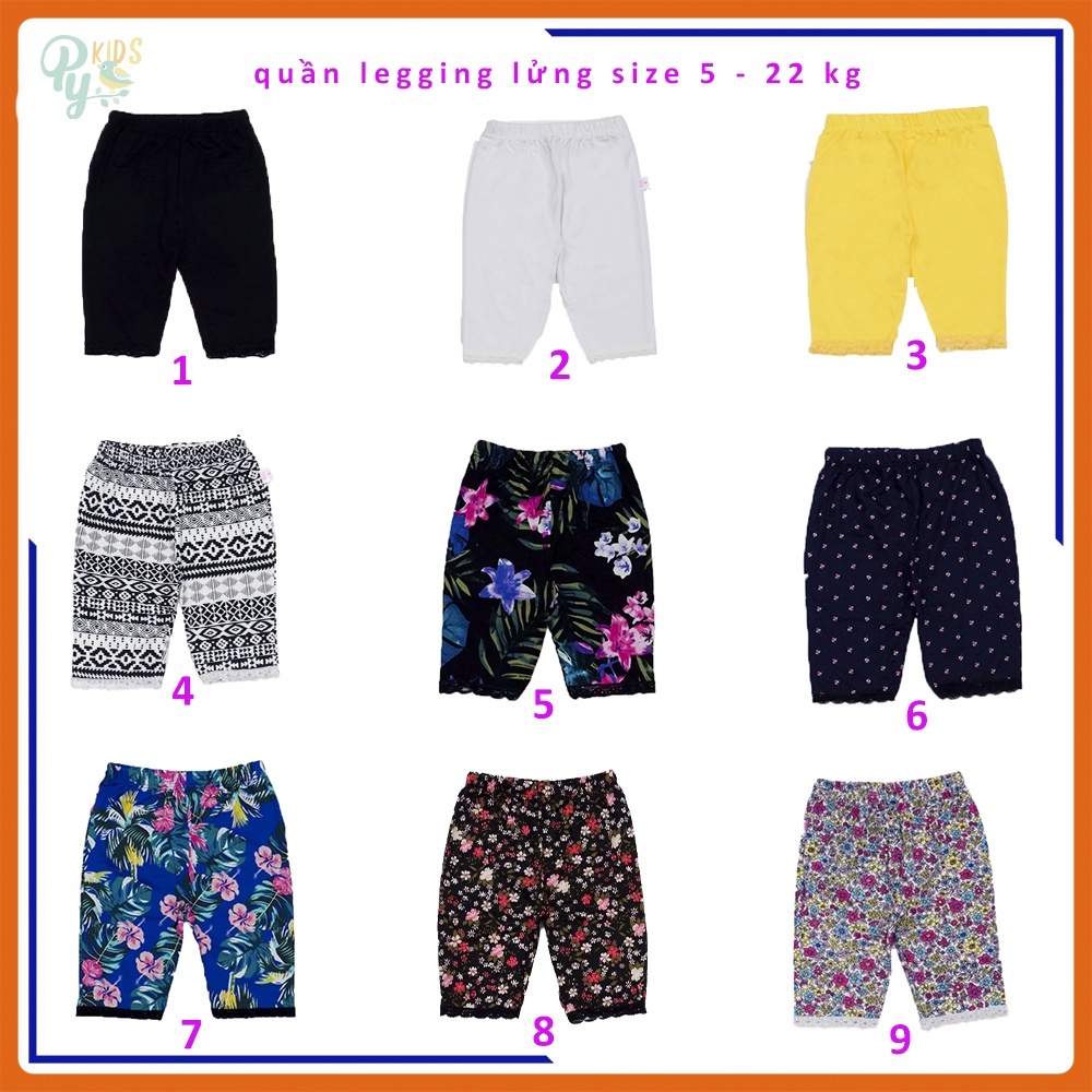 Quần legging lửng/ Quần ôm lở cotton 4 chiều, hàng đẹp cho bé gái 5-25kg