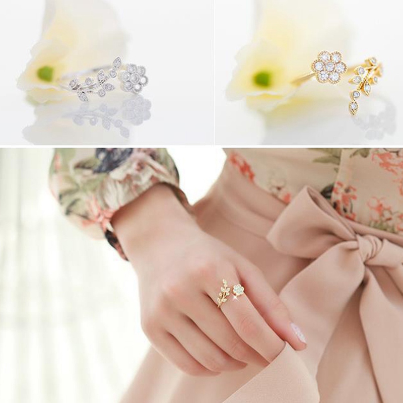 Tmdbyx Nhẫn Hoa Mạ Vàng Mini Có Thể Điều Chỉnh Kích Cỡ