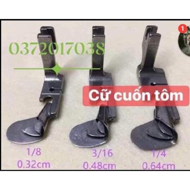 chân vịt cuốn biên(cuốn được vạt bầu) máy may công nghiệp