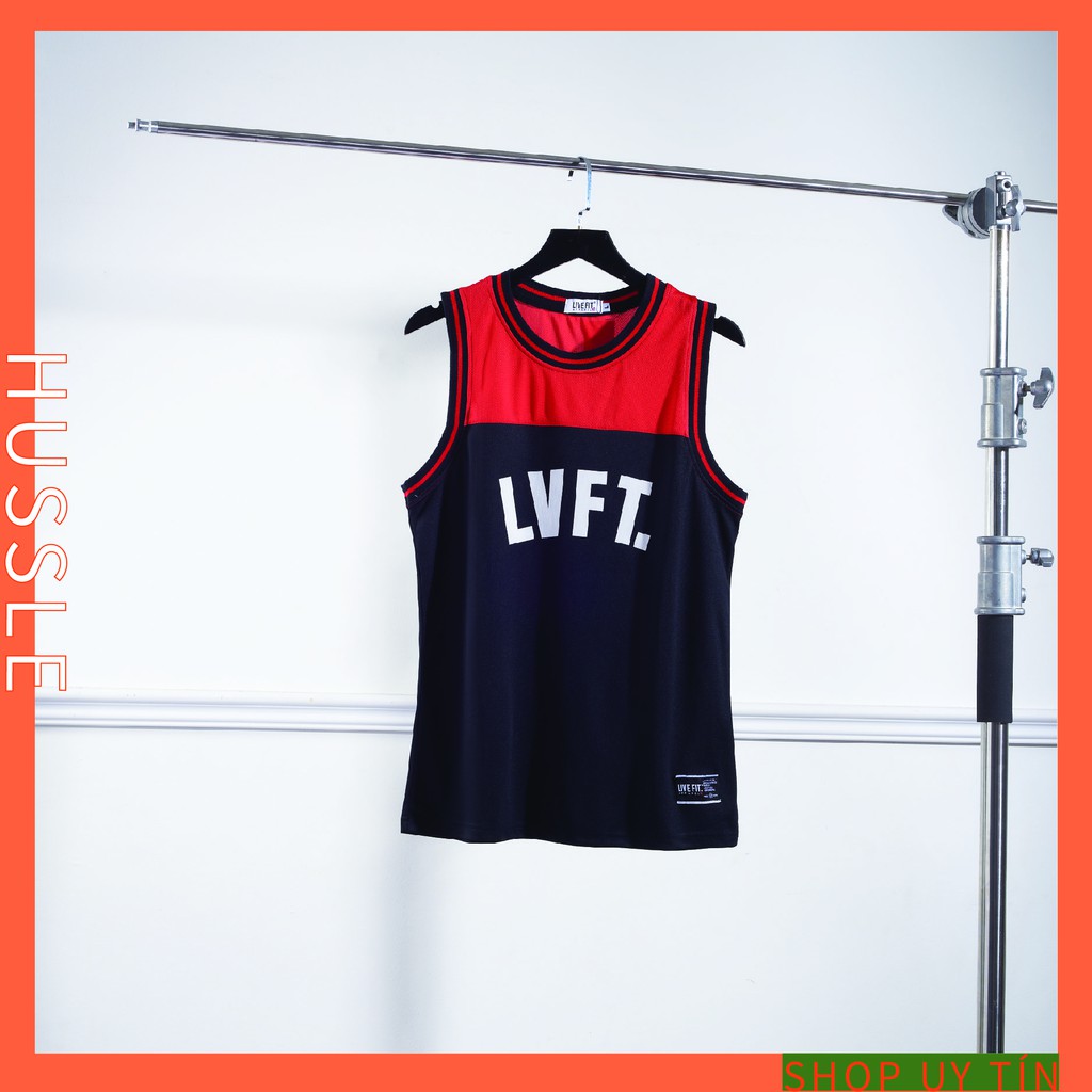 Áo tanktop tập gym nam Live Fit aesthetic màu đỏ  xuất usa dư hãng form ôm slim, ba lỗ thể thao vnxk gymshark - HussleOu