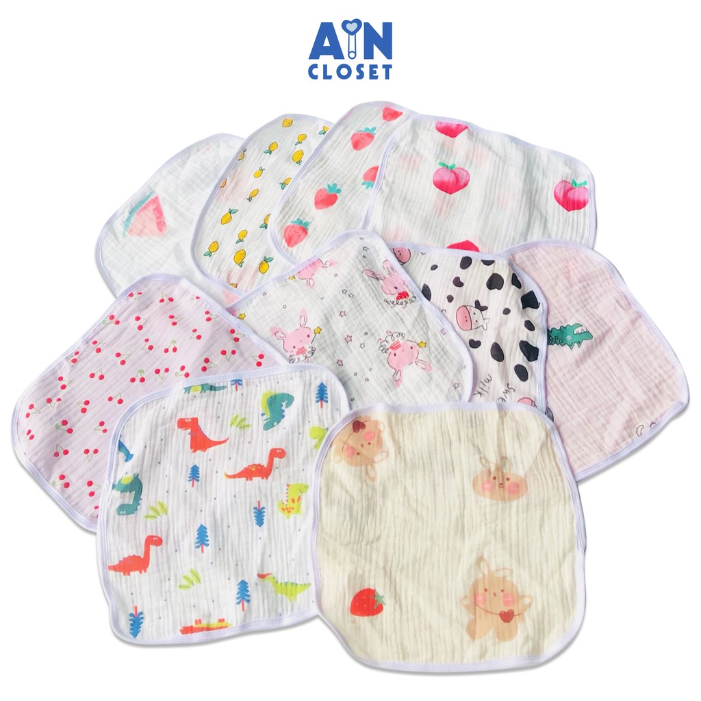 Set 10 khăn tay cho bé xô muslin 25x25 cm aicdbt2x24ao ain closet - ảnh sản phẩm 5