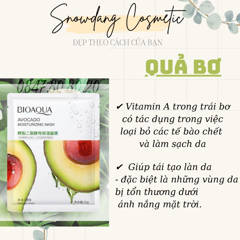 [COMBO 100 MIẾNG] Mặt nạ giấy Bioaqua Hương Trái Cây tự nhiên cao cấp 35gr