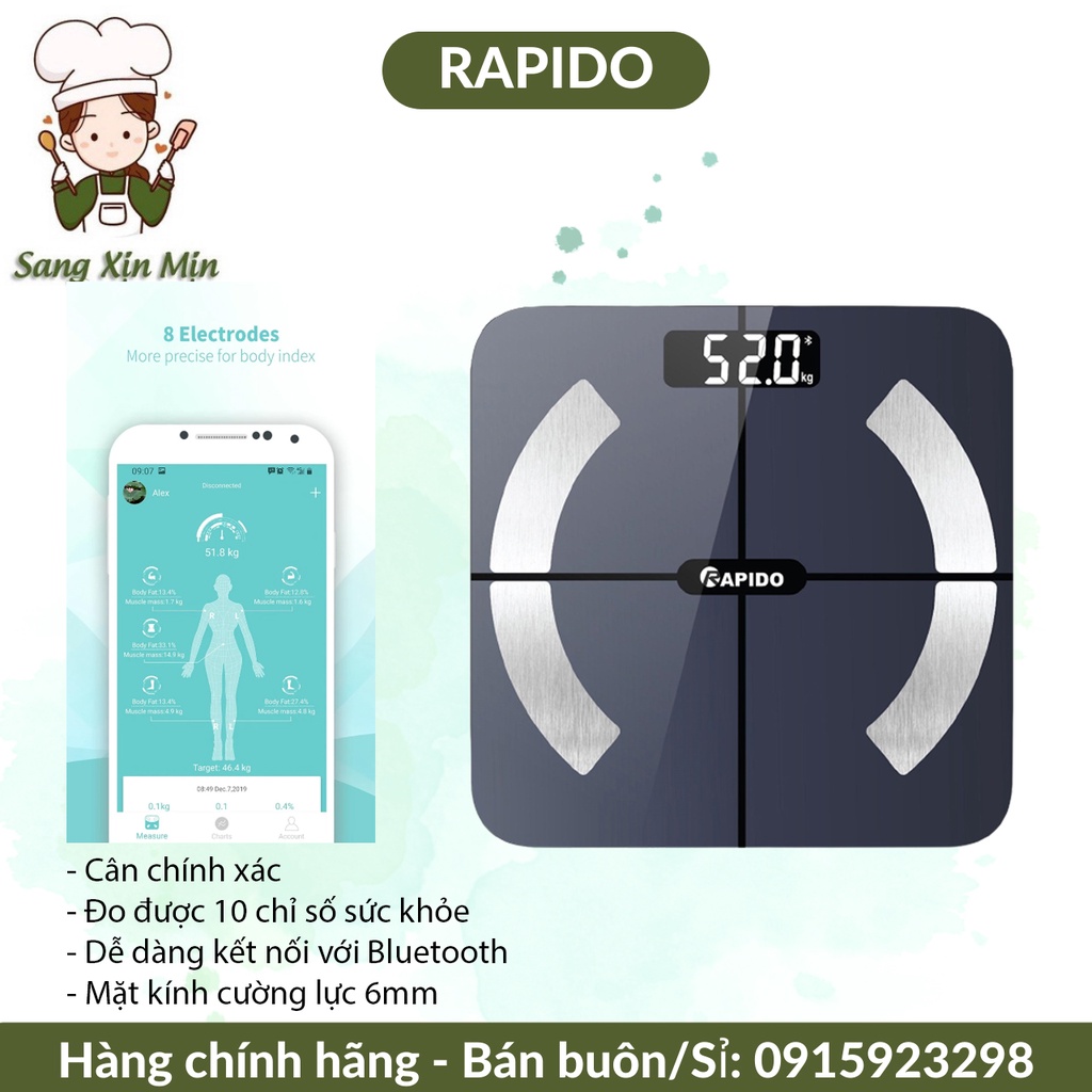 Cân điện tử sức khoẻ Rapido RSB02-S Có Bluetooth