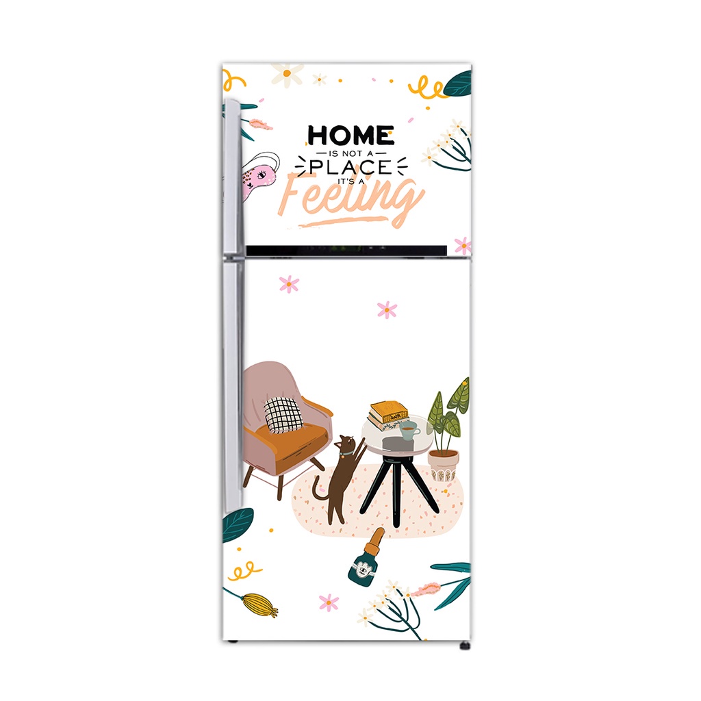 Decal dán tủ lạnh miếng dán tủ lạnh dễ thương hình dán cute chất liệu chống thấm nước siêu bền dễ dàng vệ sinh TL400