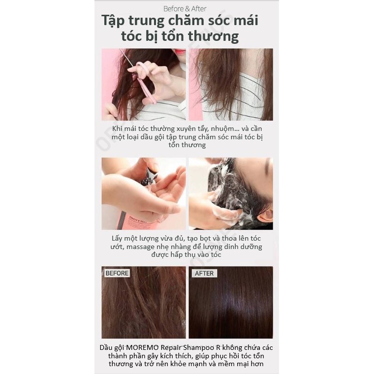 DẦU GỘI Phục Hồi HƯ TỔN MOREMO Repair Shampoo R 300ml