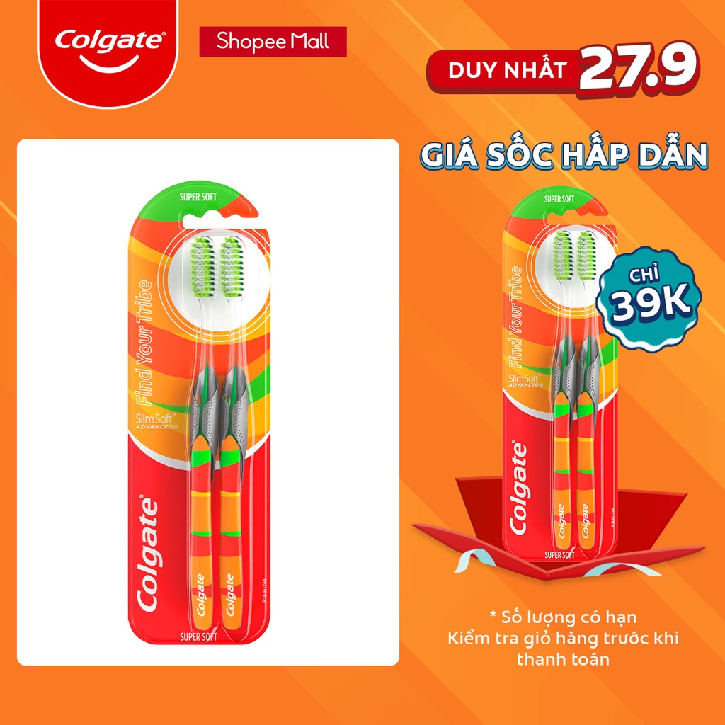 [Mã FMCGCO1 giảm 8% đơn 250K] Bộ 2 bàn chải Colgate Slimsoft GenZ 4 cá tính - Find your Tribe