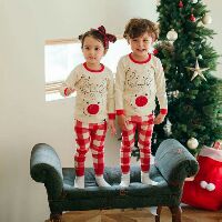 Bộ cotton thun Noel Hàn Quốc VoVo cho bé
