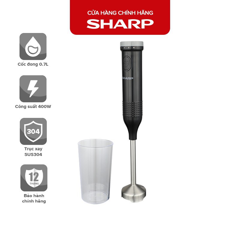 Máy Xay Sinh Tố Cầm Tay Sharp EM-H074SV-BK / EM-H076SV-WH 0.7L Bảo Hành Chính Hãng 12 Tháng