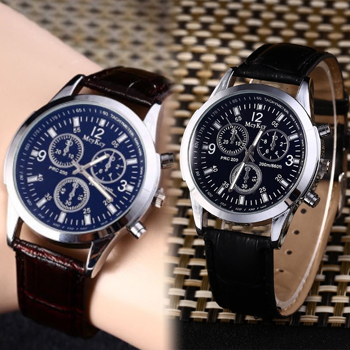 Đồng Hồ Nam MK01 Chất Liệu Dây Da Phong Cách Thanh Lịch, Sang Trọng