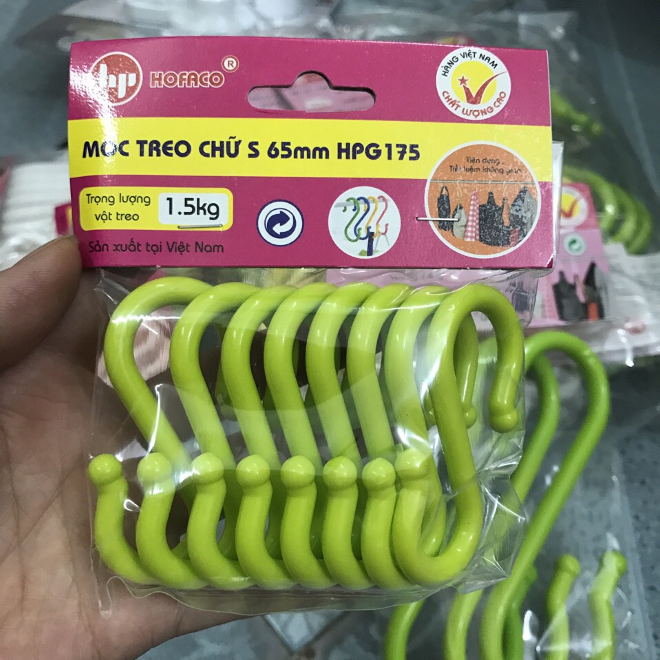 Vỉ 8 móc chữ S Hofaco G175 (6,5cm - 1,5kg)