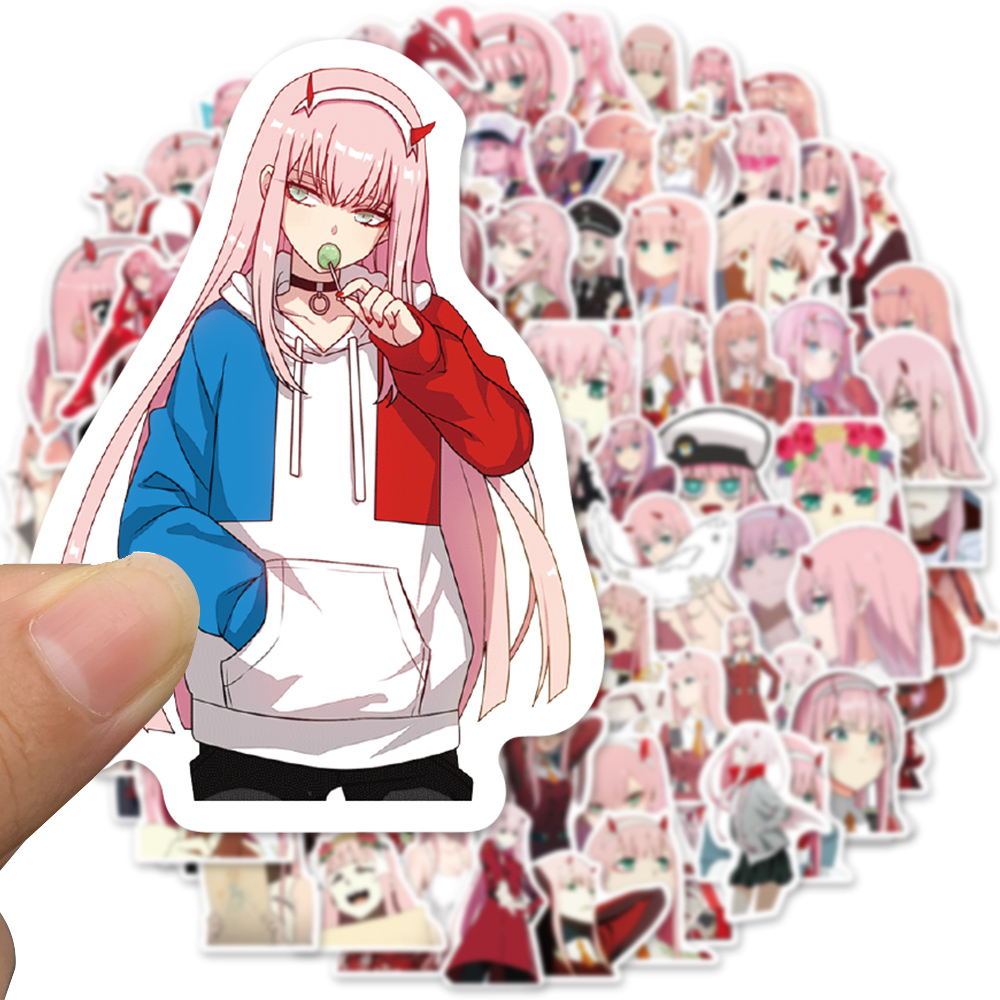 Set 100 Nhãn Dán Trang Trí Chống Thấm Nước In Hình Nhân Vật Trong Phim Darling In The Franxx