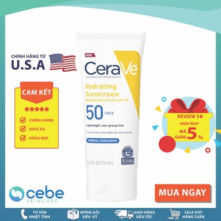  Kem chống nắng CeraVe Hydrating Sunscreen Face SPF 50  75mL  