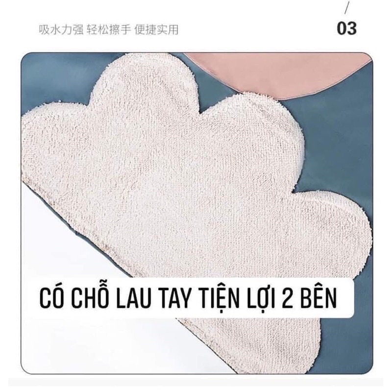 Tạp dề nấu ăn nhà bếp chống thấm nước họa tiết nhiều màu sắc