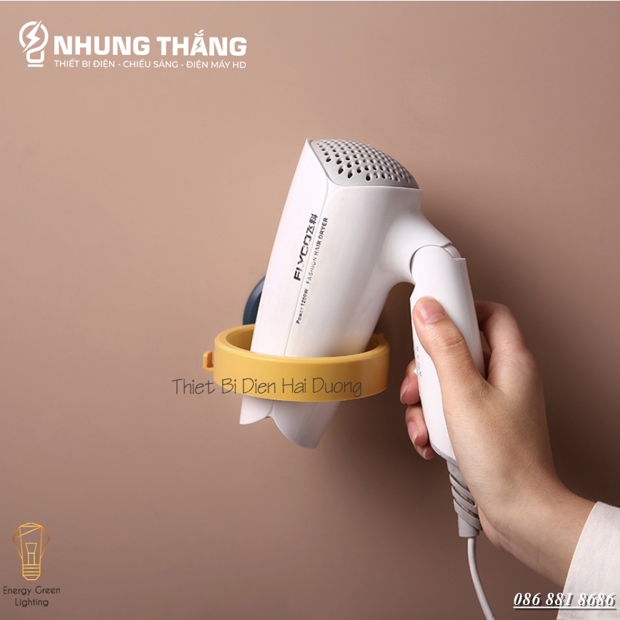 Giá Treo Máy Sấy Tóc Dán Tường, Kệ để Máy Sấy Tóc Dán Tường, Miếng Dán Siêu Dính - Không Cần Khoan Tường - Màu Random