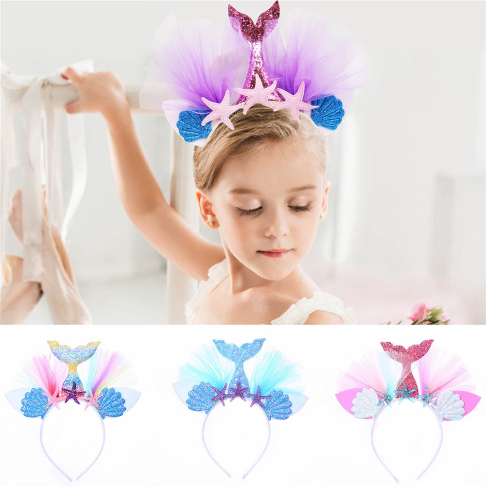 Phụ kiện cài tóc hình đuôi cá đính kim tuyến lấp lánh