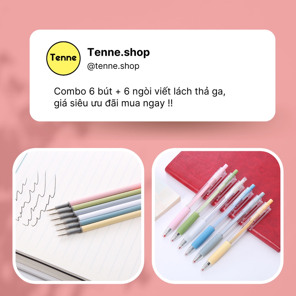 Bút bi nước mực đen ngòi 0.5mm - bút gel đen vỏ trong suốt